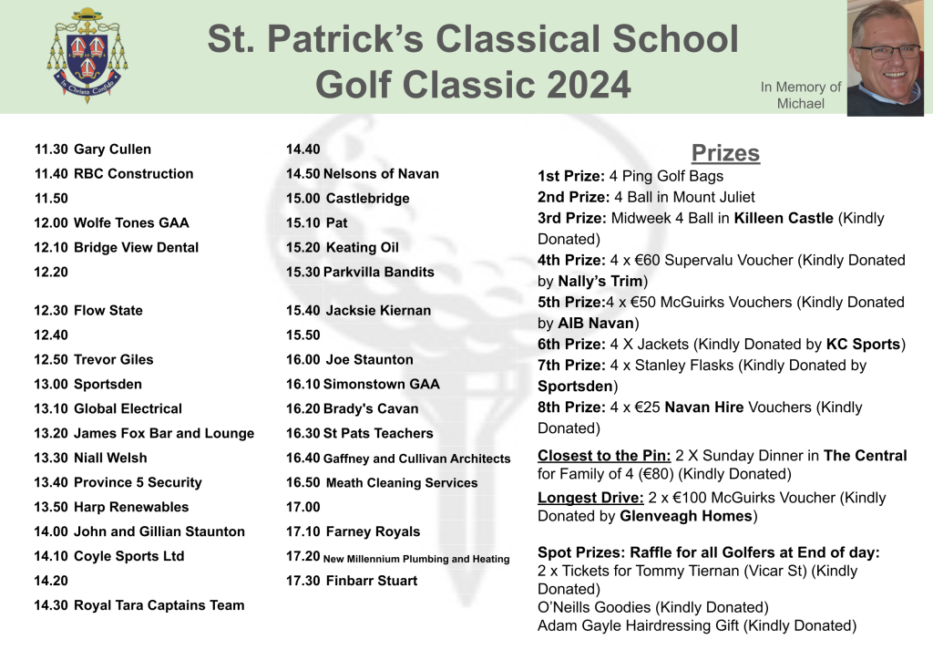 School Golf Classic – St. Patrick's Classical School